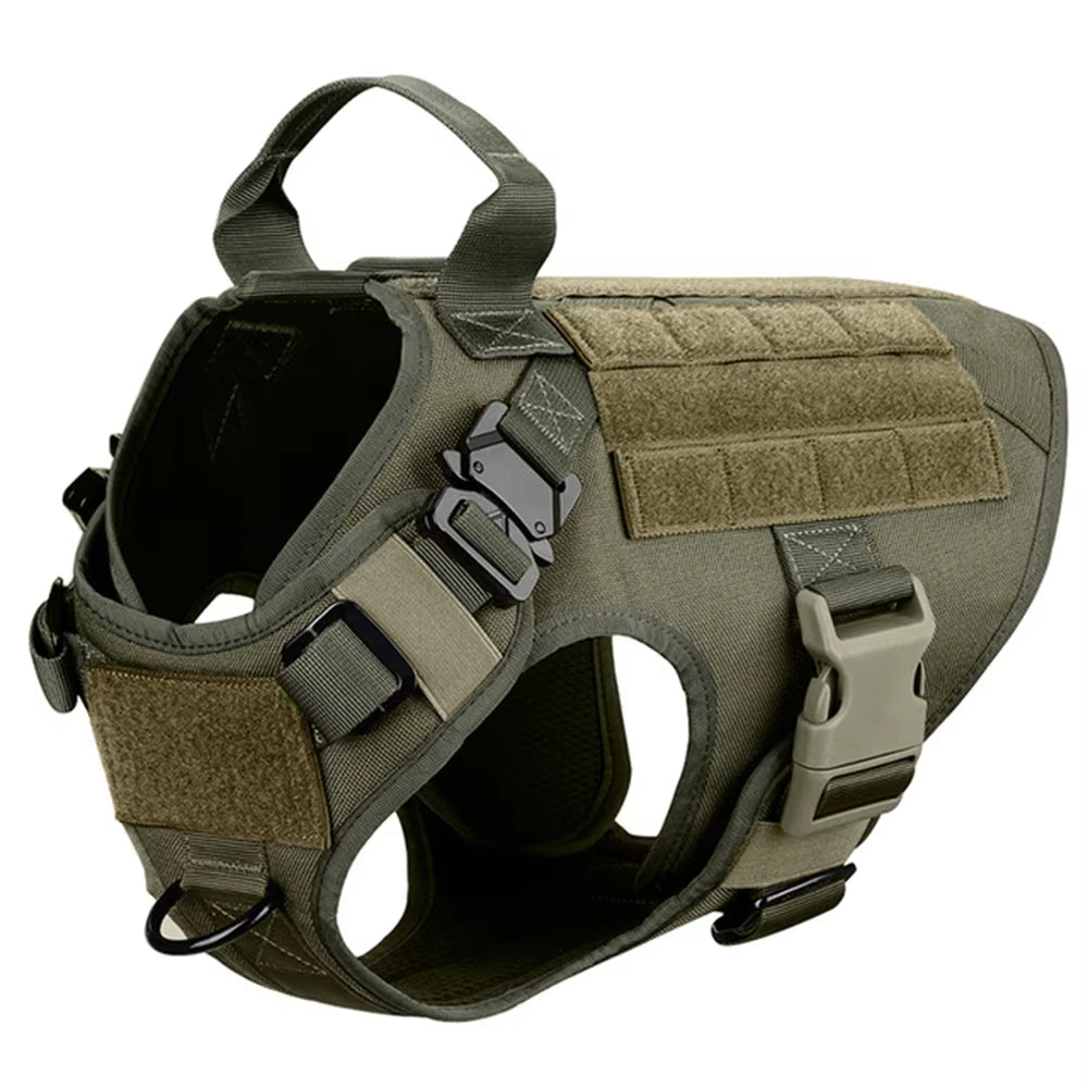 Dogs wearing The All-Terrain Control Harness outdoors