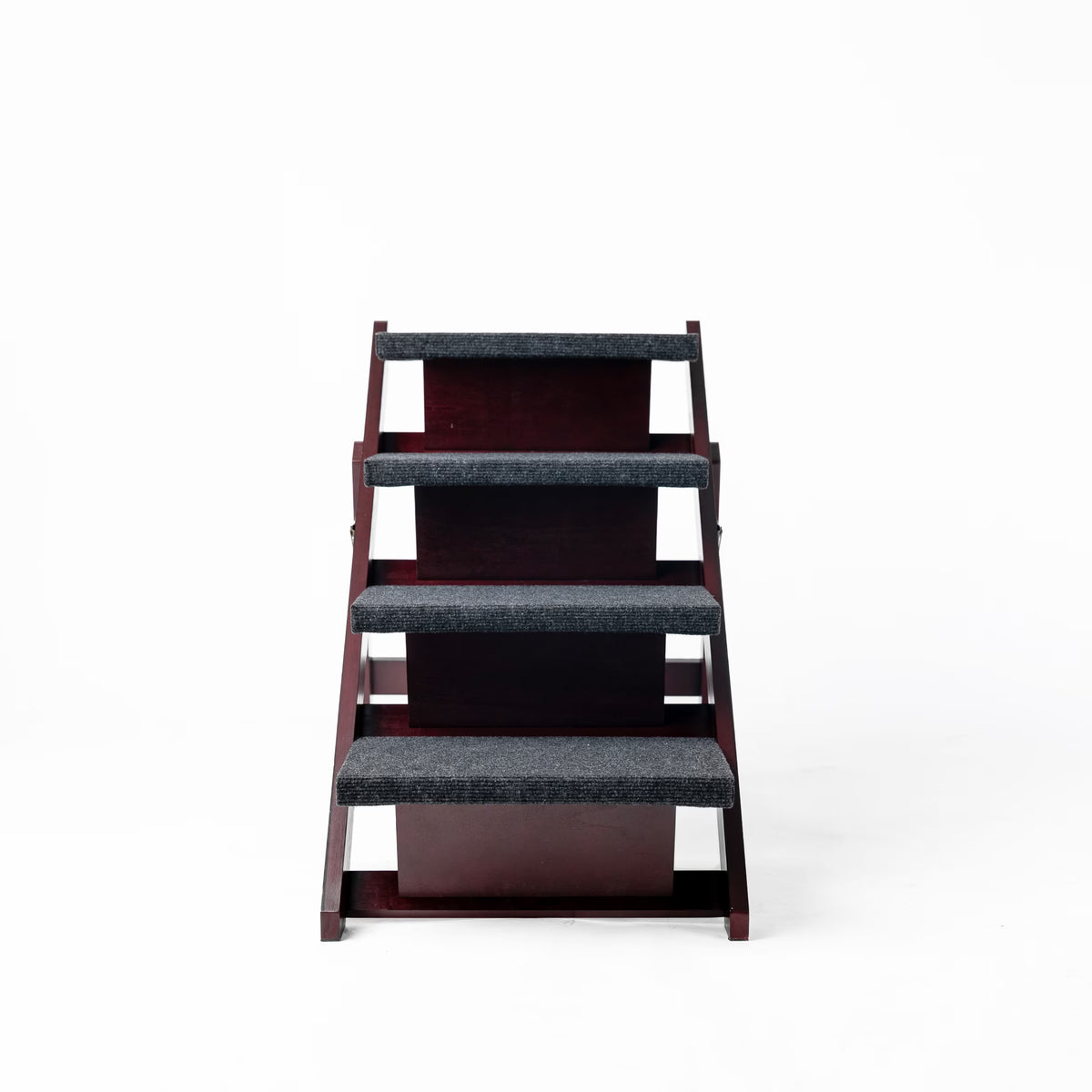 The Steady Step Pet Stairs, straight-on front view showing all four steps