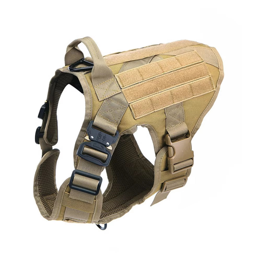 Detail view of buckles, handle, and padding on The All-Terrain Control Harness
